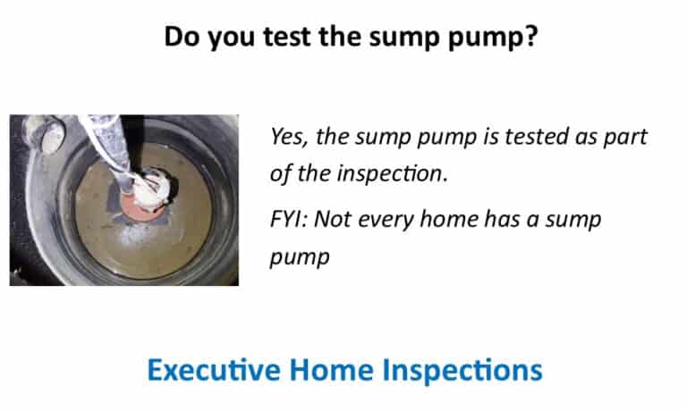 Do you  test the sump pump?